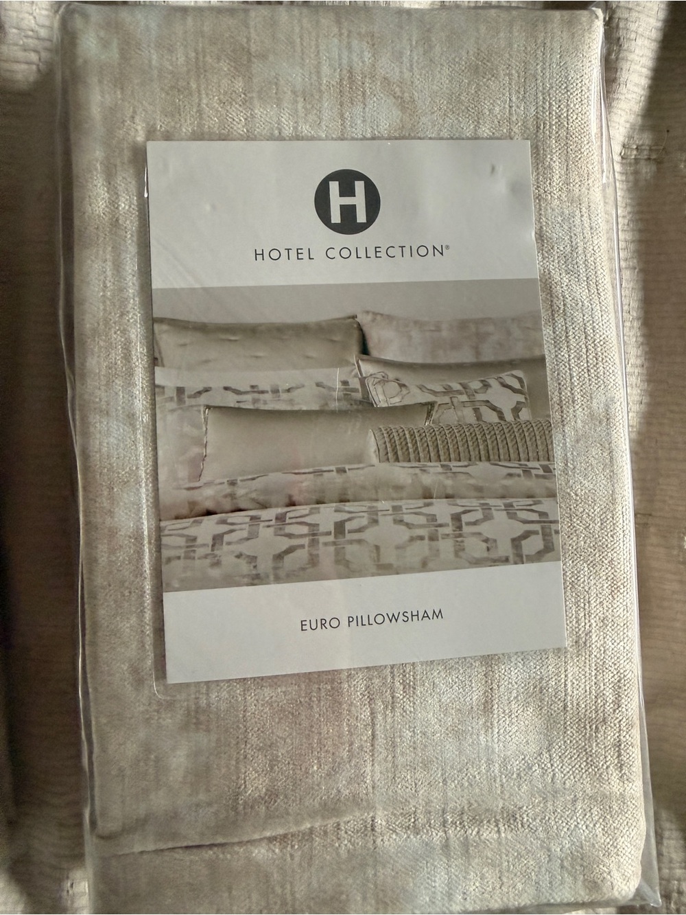 Hotel Collection Euro Pillowsham in Champagne (set of 2)